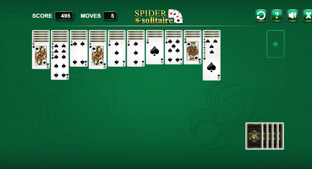 スパイダー ソリティア ゲーム画面1