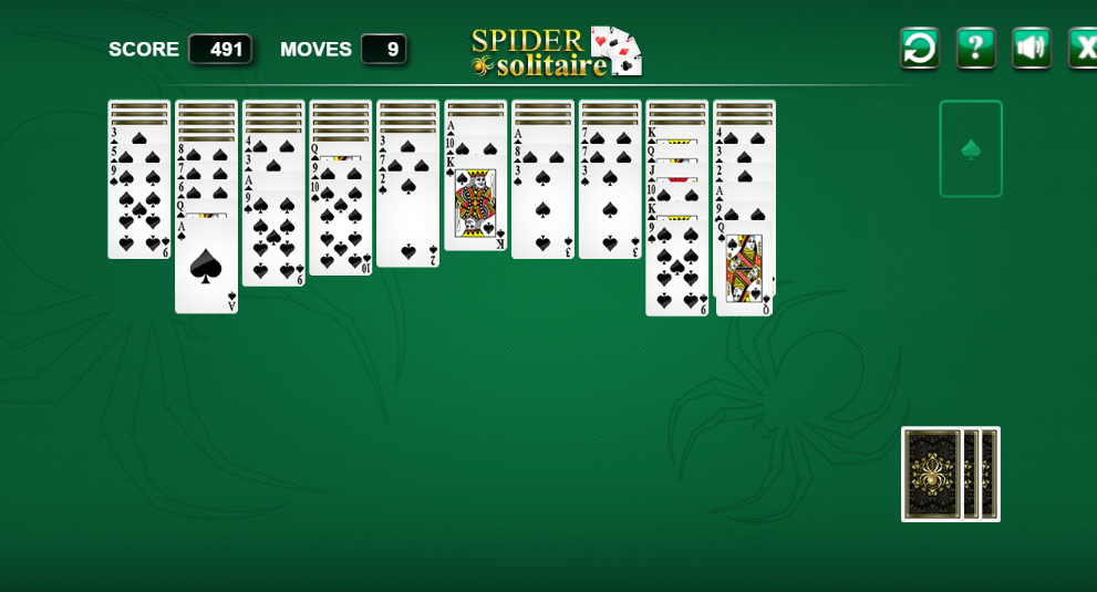 スパイダー ソリティア ゲーム画面2