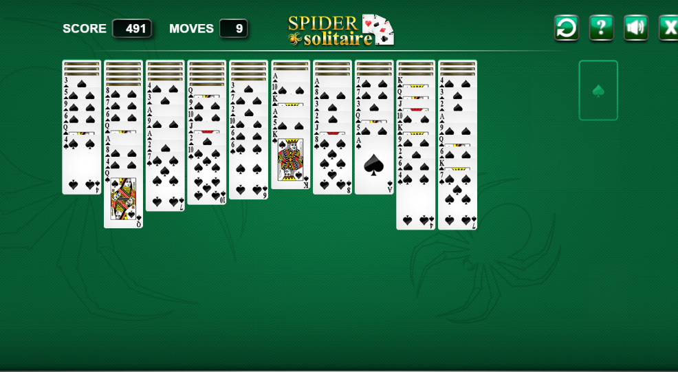 スパイダー ソリティア ゲーム画面3